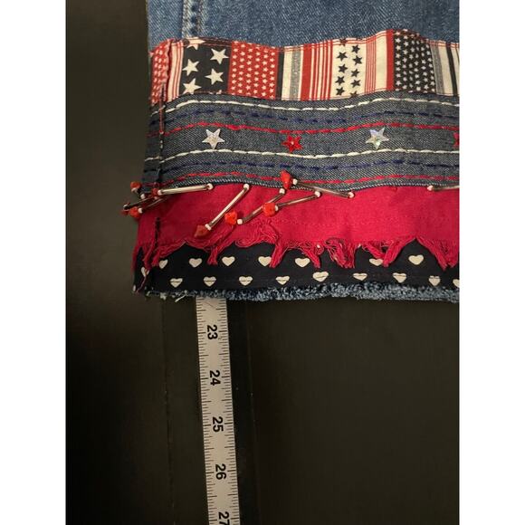 Vintage Bill Blass Womens Brittany Jeans Size 12 Stars Stripes Beaded USA 90s - Picture 7 of 8